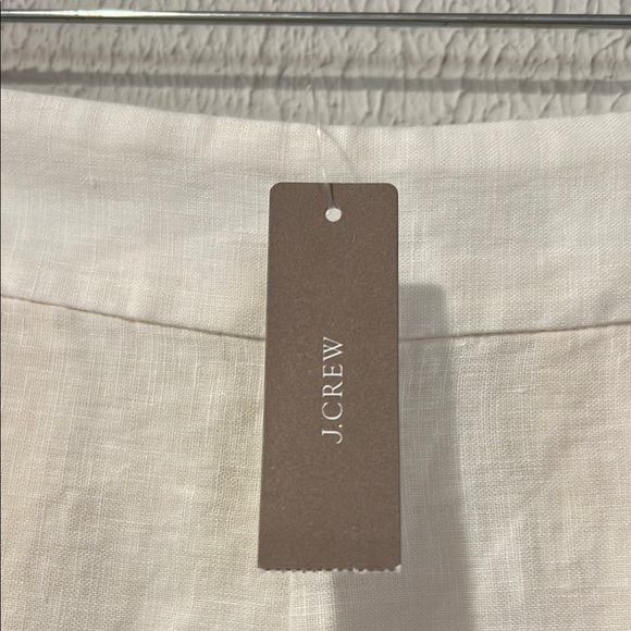 J. Crew Cream with Navy embroidery linen high waisted shorts size 2 - Picture 10 of 14